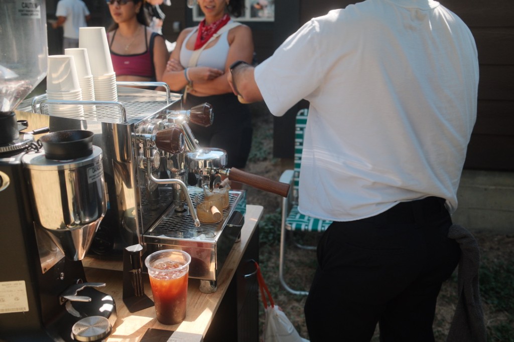 Espresso machine at an outdoor pop-up