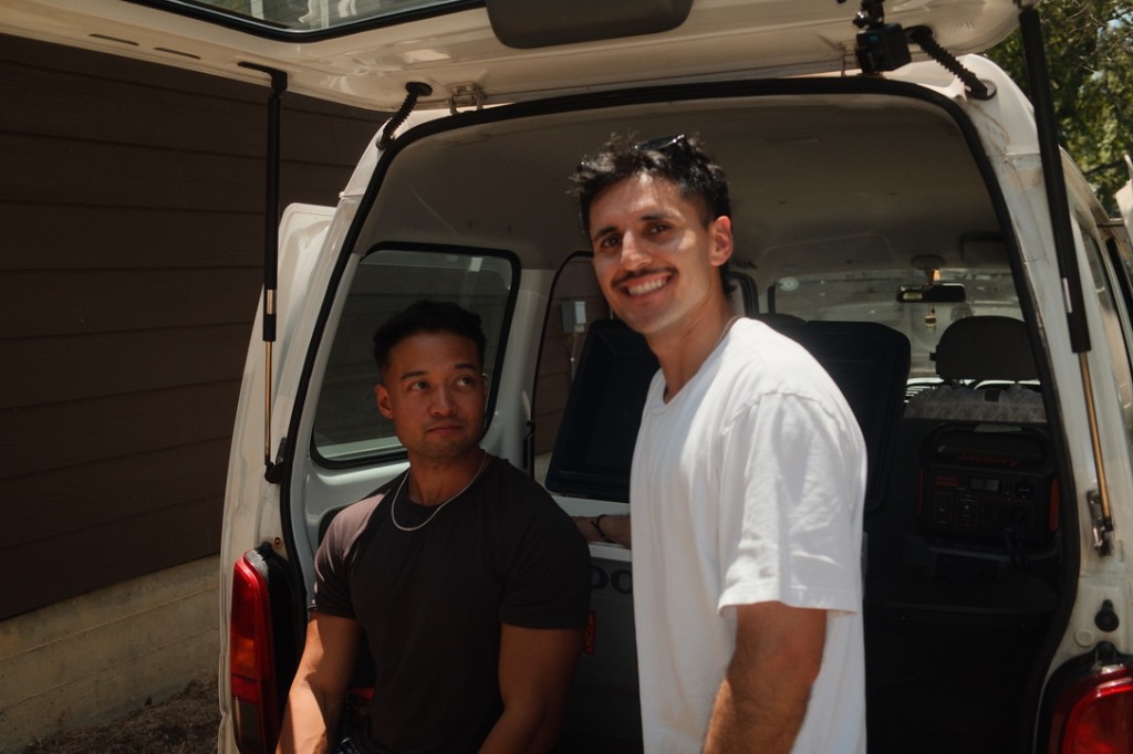 Crew at the open hatch